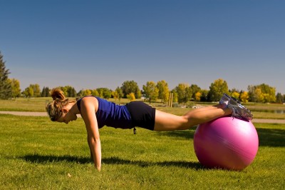 10 minute workout- push up with a ball