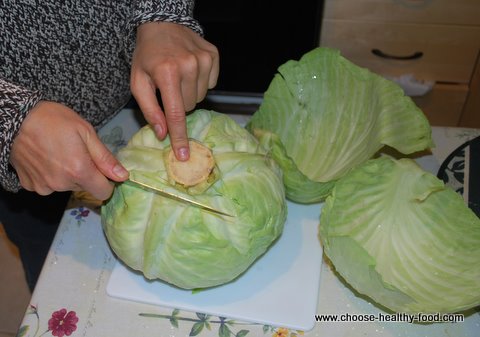 cabbage rolls recipe-grating onions with Borner slicer