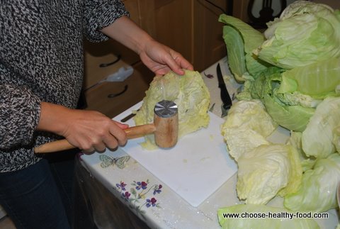 cabbage rolls recipe- preparing leaves