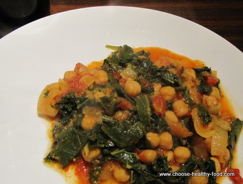 Chick pea curry recipe with kale