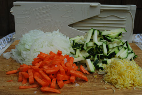 chick pea stew - sliced vegetables