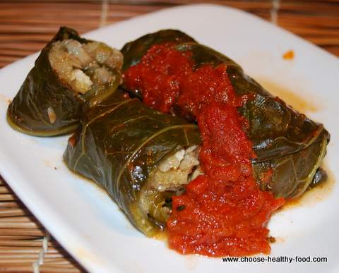 cooking collard greens rolls