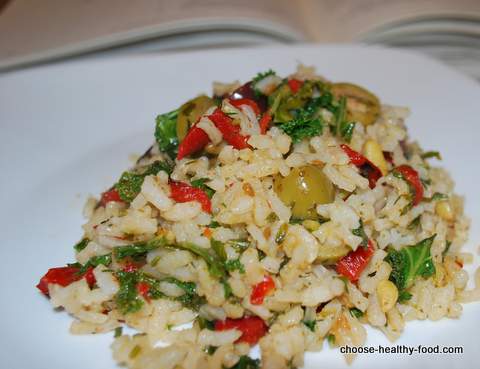 pesto rice with kale