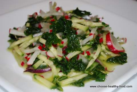 pickled kale and cucumber salad
