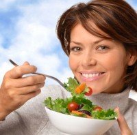 a woman making healthy food choices