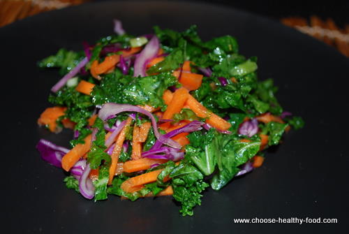 Marinated kale and red cabbage salad